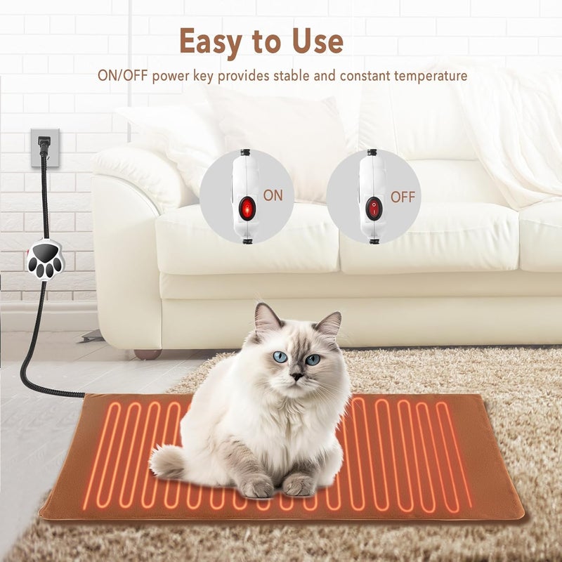 Ruyyi On/Off Switch Electric Pet Heating Pad with Chew Resistant Cord and 2PCS Machine Washable Cover,Indoor Heated Pet Bed Warmer,for Cat Beds and Dog Beds 70x40CM - Image 3